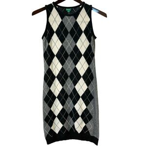United Colors of Benetton Argyle Grey Dress Size S